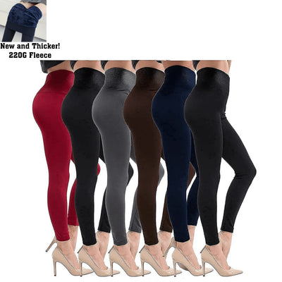 Hot! Women’s Extra Fleece Leggings High Waist Soft Stretchy Warm Leggings Regular (One Size) 220G Fleece - PremiumBrandGoods