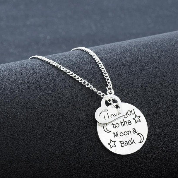 I Love You To Moon and back Love Heart Necklace - PremiumBrandGoods