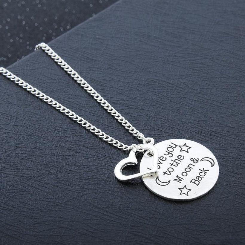 I Love You To Moon and back Love Heart Necklace - PremiumBrandGoods