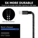 iPhone Charger 3 FT iPhone Cable Cord Nylon Braided Fast Charging Data Sync USB Wire Compatible iPhone 12/Pro/Pro Max /11/11 Pro/XS/Max/XR/X/8/7/6s/6/SE 2020/iPad Air - Black - PremiumBrandGoods