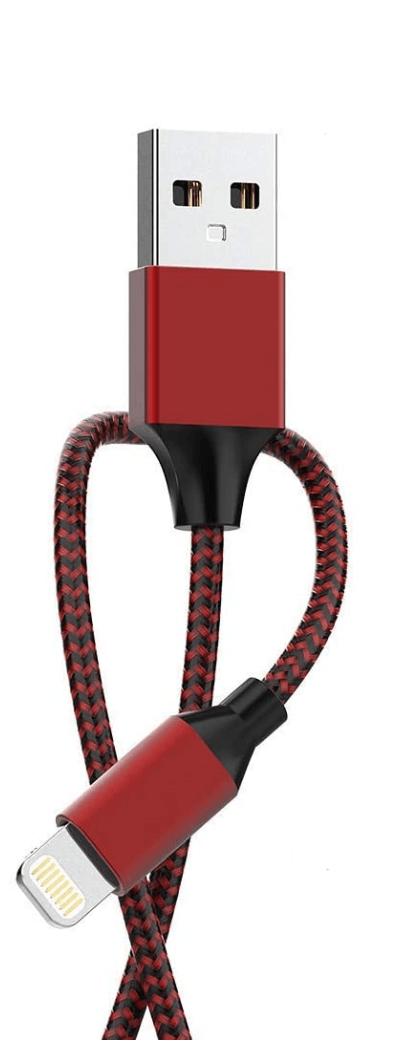 iPhone Charger Cable 6F Nylon Braided Fast Compatible iPhone 12Pro/12/11Pro Max and More (Black/Red) - PremiumBrandGoods