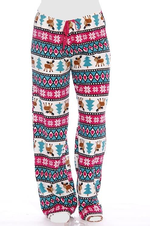JUST LOVE Women's Plush Pajama Set Christmas Reindeer and Heart T Shirt - PremiumBrandGoods