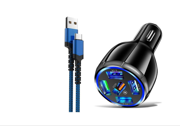 LED Fast Car Charger with USB C Android Cable Combo - PremiumBrandGoods