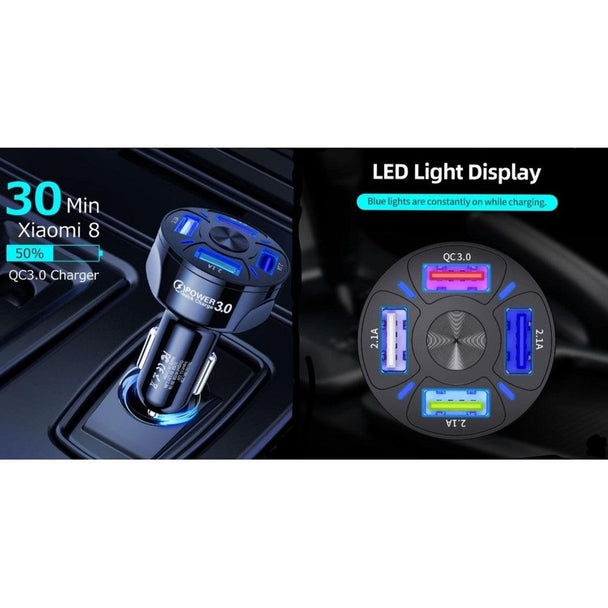 LED Fast Car Charger with USB C Android Cable Combo - PremiumBrandGoods