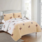Twin / White/Beige with Butterflies