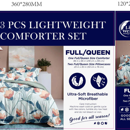 LiveWell Bedding 3 Piece Lightweight Comforter Set (6 Styles) - PremiumBrandGoods