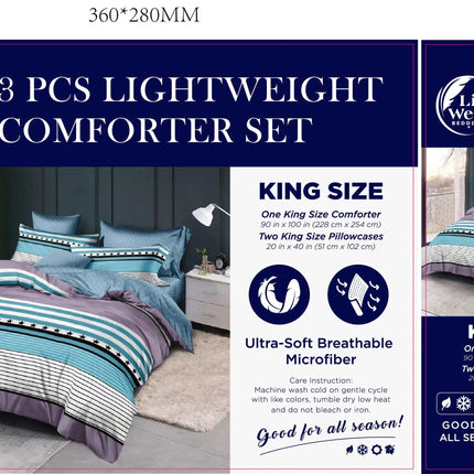 LiveWell Bedding 3 Piece Lightweight Comforter Set (6 Styles) - PremiumBrandGoods