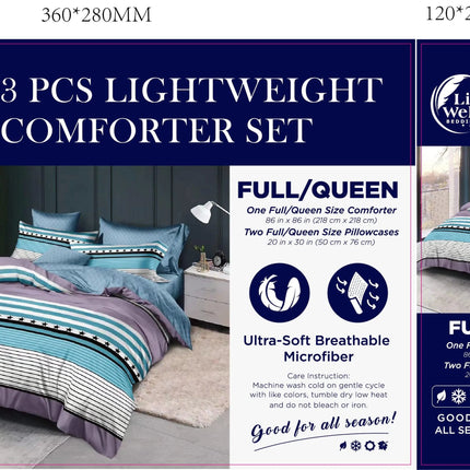 LiveWell Bedding 3 Piece Lightweight Comforter Set (6 Styles) - PremiumBrandGoods