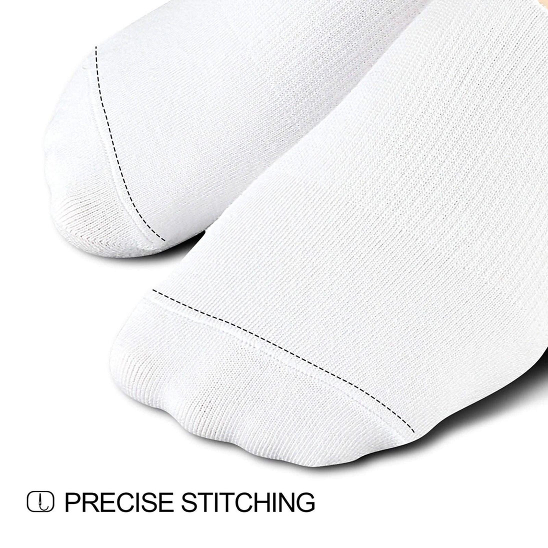 Men's Stitching Socks | Black and White No Show Socks