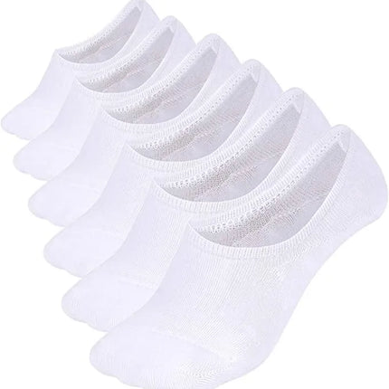 White Comfort Rich Men's No Show Socks