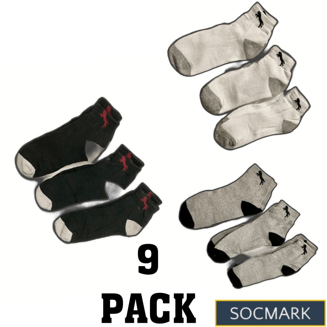Men's Socks 9 Pairs Bundle (Sizes 9-13) - PremiumBrandGoods