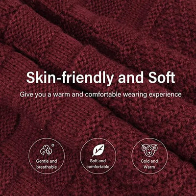 Mens Womens Winter Beanie Hat Scarf Set Warm Knit Hat Thick Fleece Lined Winter Cap Neck Warmer for Men Women - PremiumBrandGoods