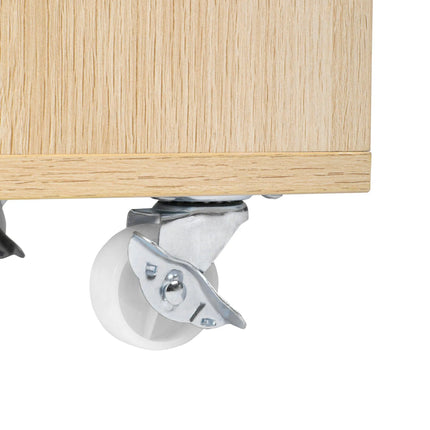 Moline wheel cabinet，1-Door Stand，Industrial Bedside Table - PremiumBrandGoods