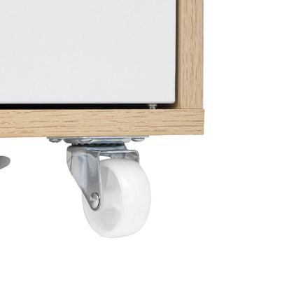 Moline wheel cabinet，1-Door Stand，Industrial Bedside Table - PremiumBrandGoods