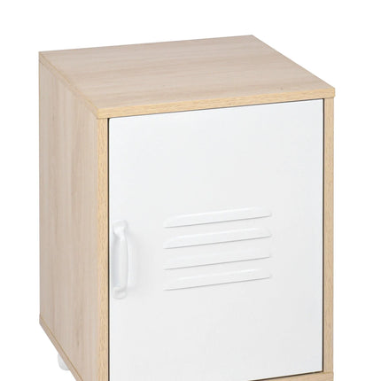 Moline wheel cabinet，1-Door Stand，Industrial Bedside Table - PremiumBrandGoods