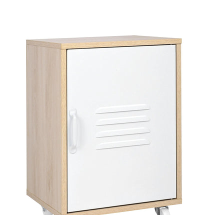 Moline wheel cabinet，1-Door Stand，Industrial Bedside Table - PremiumBrandGoods