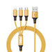 Yellow 3 in 1 Fast Charging Cable 4ft | Charge 3 Device 