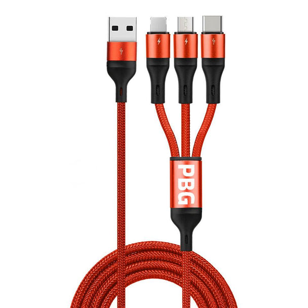 PBG 3 In 1 Cable Collection 4 FT Large Compatibility - PremiumBrandGoods