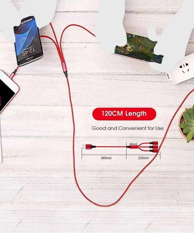 PBG 3-in-1 Fast Charging Cable - Nylon Braided, USB C/Micro USB/iPhone