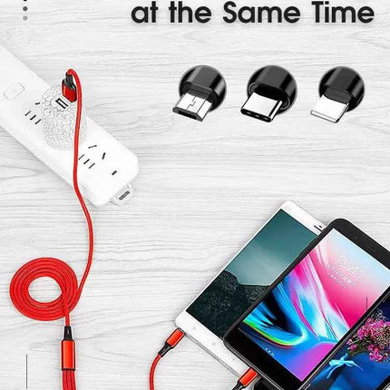 PBG 3-in-1 Fast Charging Cable - Nylon Braided, USB C/Micro USB/iPhone