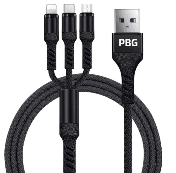 PBG 3 In 1 Cable Collection 4 FT Large Compatibility - PremiumBrandGoods