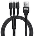 Black 3-in-1 Fast Charging Cable | USB C/Micro USB/iPhone