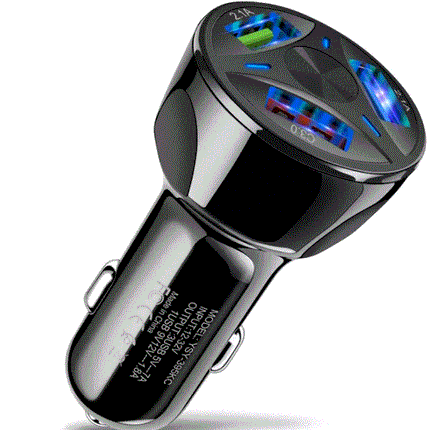 2.1 A USB car charger, Car phone charger, 3-Port LED Fast Car Charger