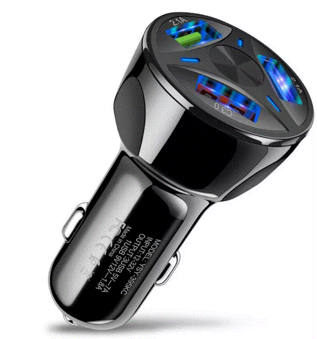 2.1 A USB car charger, Car phone charger, 3-Port LED Fast Car Charger