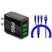 PBG 3 port LED Display Wall Charger  and 3 in 1 Cable Bundle - PremiumBrandGoods