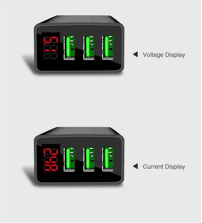 PBG 3 port LED Display Wall Charger and XL10FT Charger Compatible for Iphone Cable Bundle