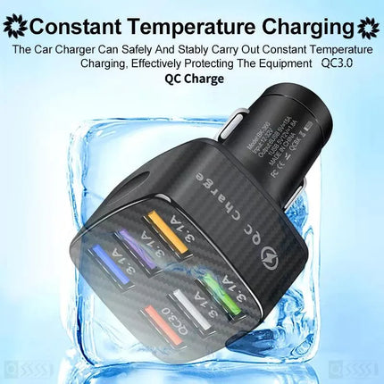 PBG 3 Port LED Voltage Wall Charger and 6 Port Car Charger Black/Black - PremiumBrandGoods