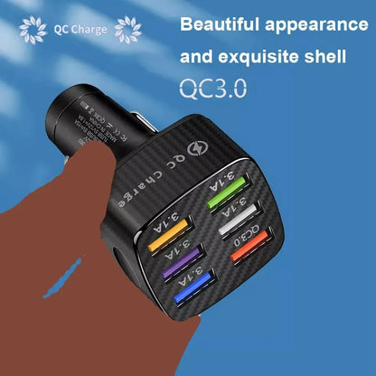 PBG 3 Port LED Voltage Wall Charger and 6 Port Car Charger White/White - PremiumBrandGoods