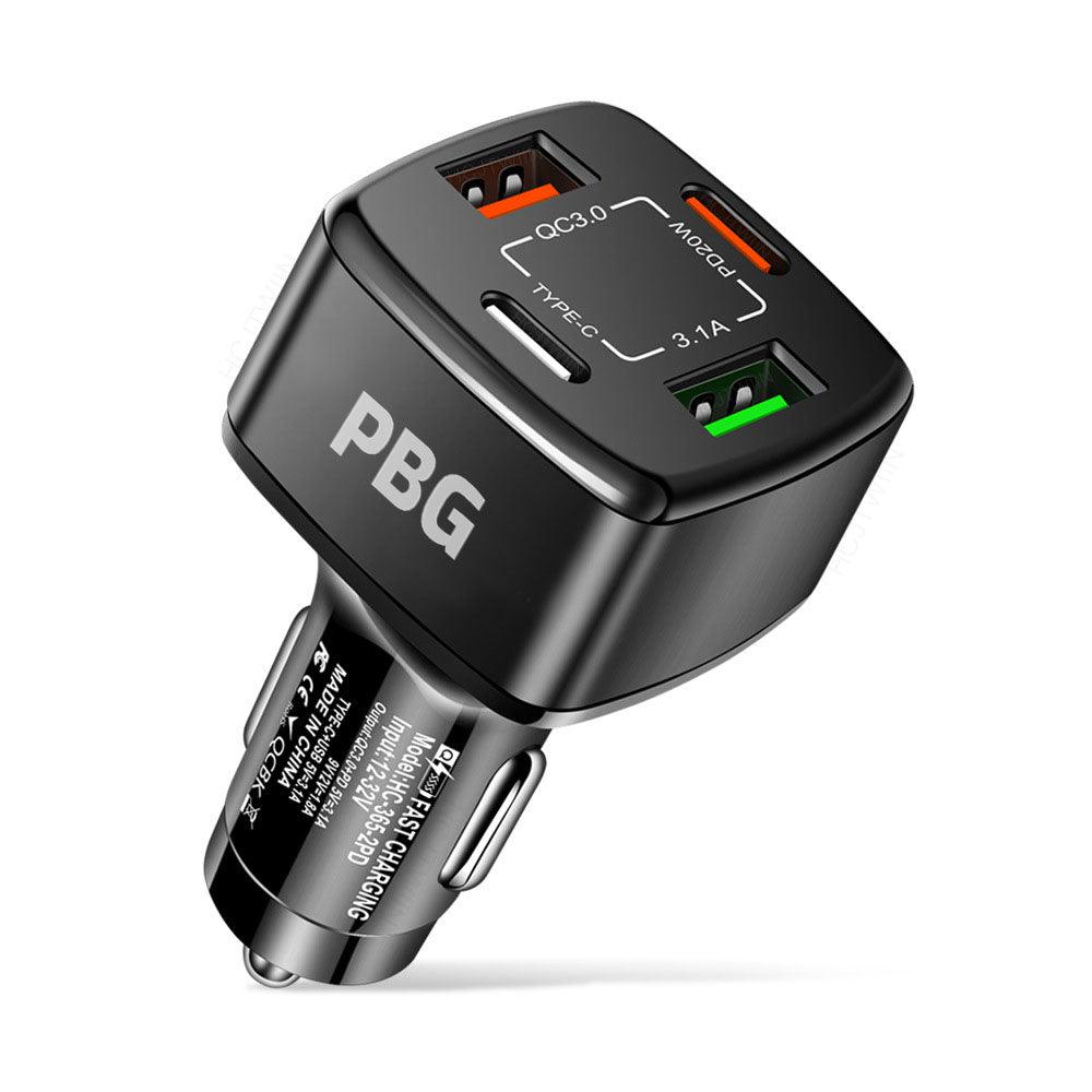 PBG 4 Port Car Charger 2 PD Ports + 2 USB Ports - PremiumBrandGoods