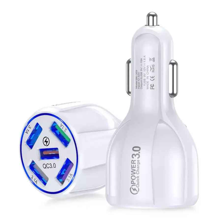 PBG 5 Port USB Fast Car Charger with LED Display Charge 5 Devices at once