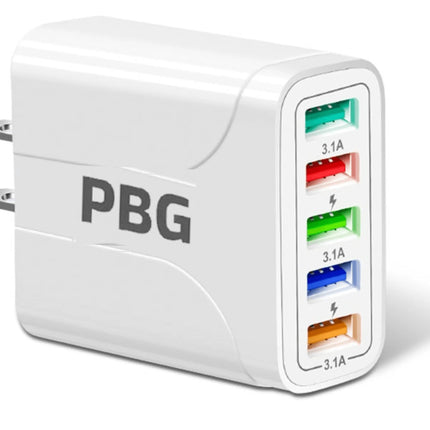 PBG 5 Port Wall Charger Charge 5 Devices at Once! - PremiumBrandGoods