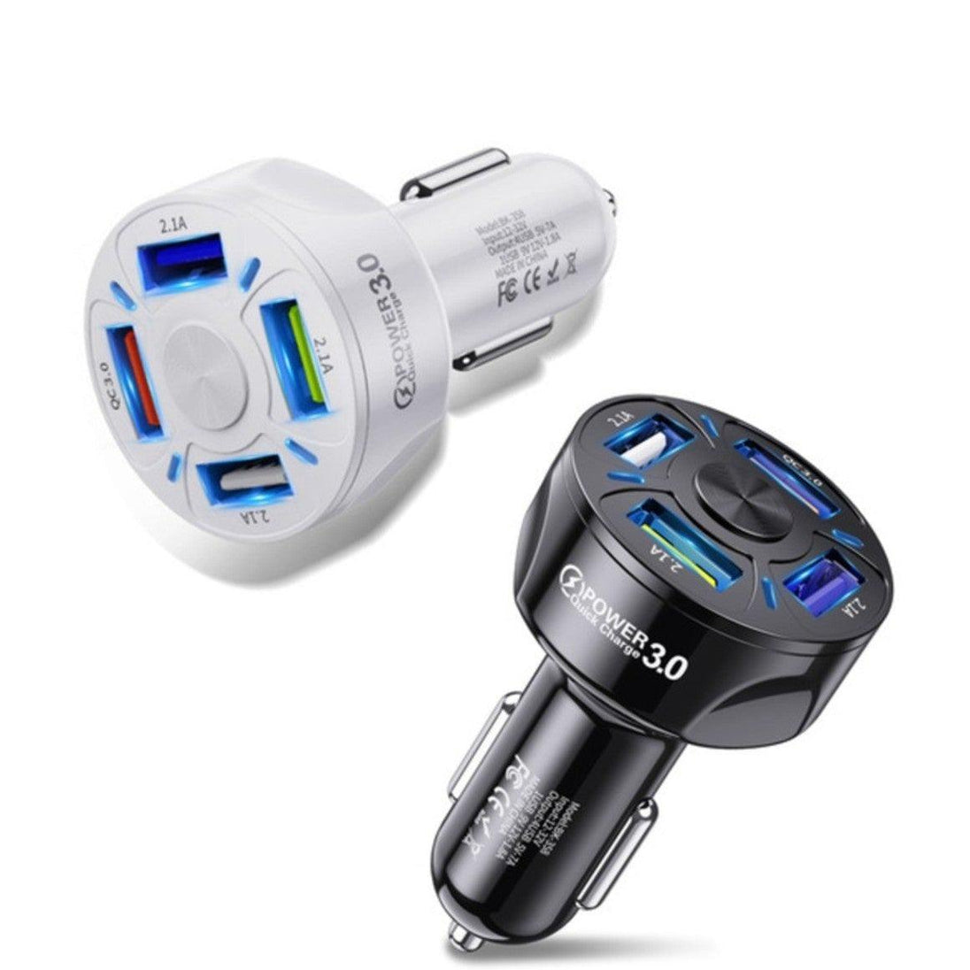 XIA LED 4 Port Rapid Car Charger - Charges 4 Devices at once! - PremiumBrandGoods