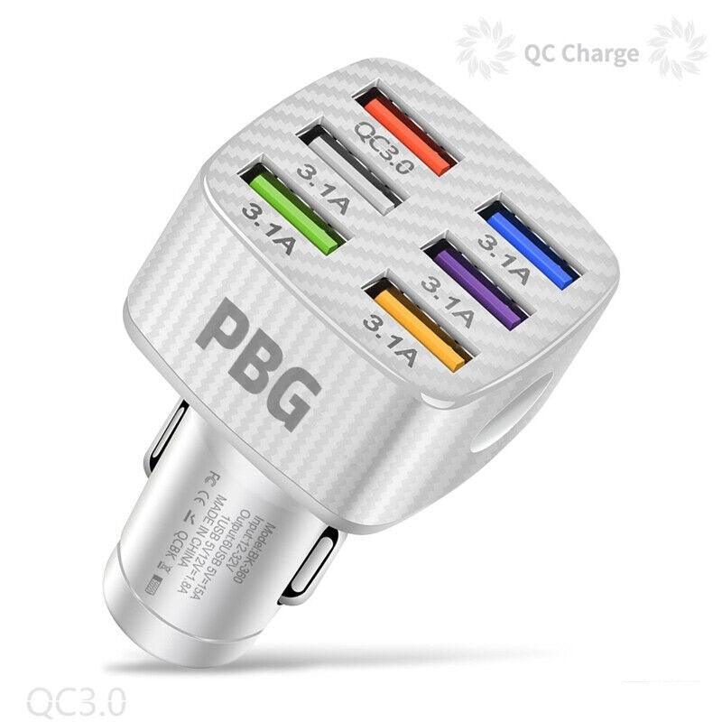 PBG LED 6 Port Car Charger Charge 6 Devices at once! - PremiumBrandGoods