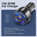 3.1 A and Quick charge 3.0 car charger 5 Port USB Charger