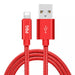 Red Dual charging cable for iPhone