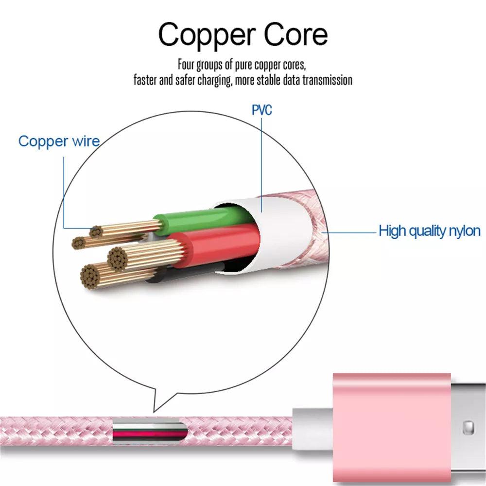 Copper Core High Quality PVC charging cable iPhone
