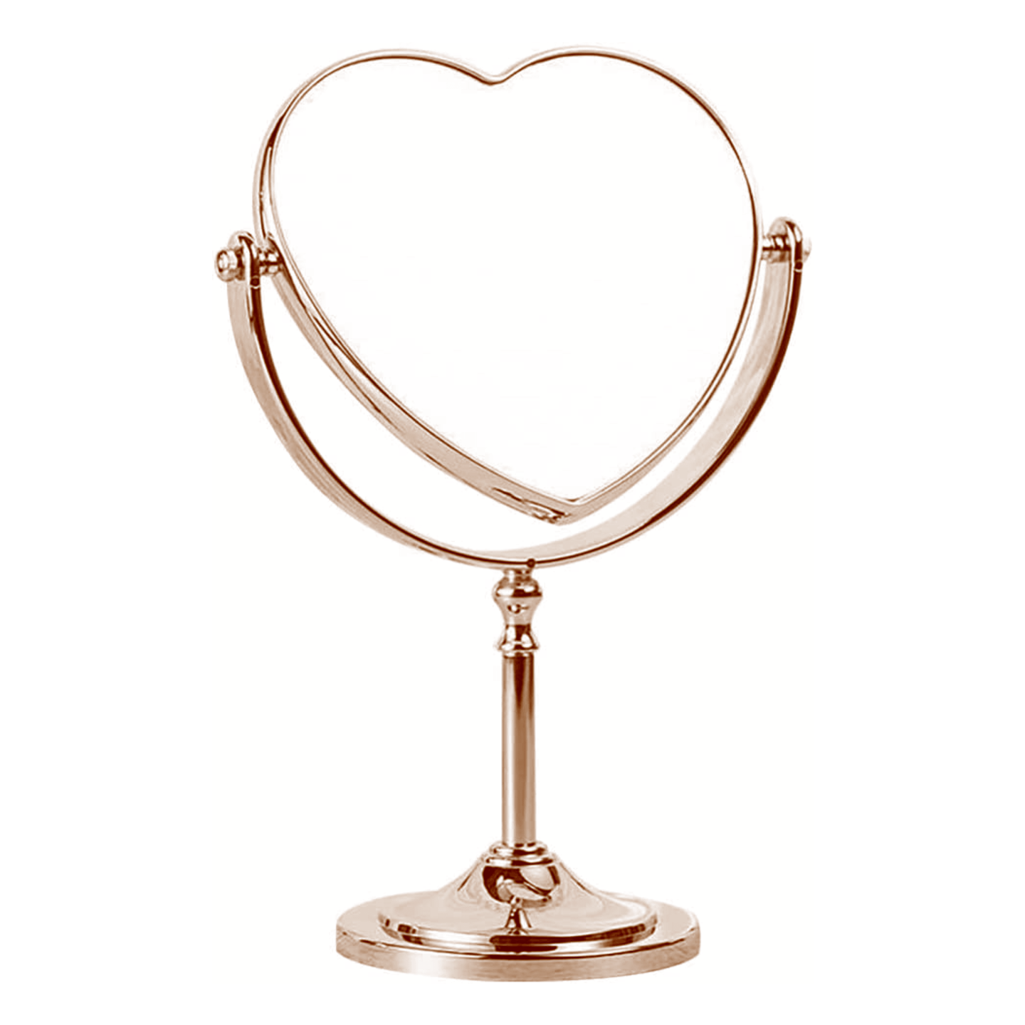 Rose Gold Double Sided Desktop Makeup Mirror Creative Heart Shaped Mirror Rotatable Mirror for Girls - PremiumBrandGoods
