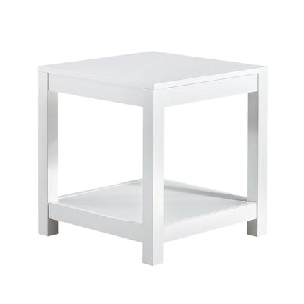 Simple white side table , 2-tier small space end table ,modern night stand, sofa table, side table with storage shelve - PremiumBrandGoods