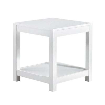 Simple white side table , 2-tier small space end table ,modern night stand, sofa table, side table with storage shelve - PremiumBrandGoods