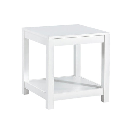 Simple white side table , 2-tier small space end table ,modern night stand, sofa table, side table with storage shelve - PremiumBrandGoods