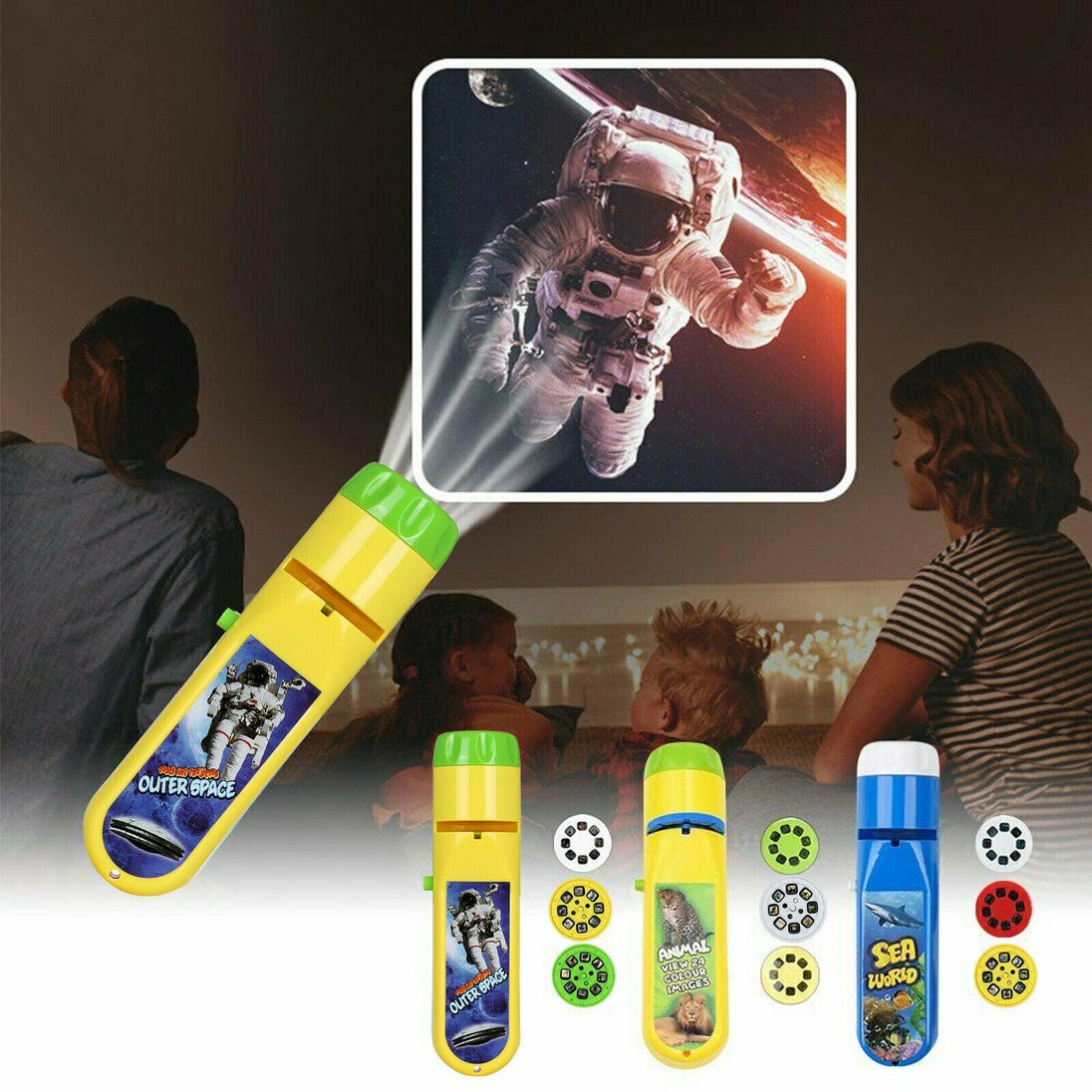 Slide Torch Projector Toys Flashlight Educational Toys Science Set Night Lamp 4 Options! - PremiumBrandGoods