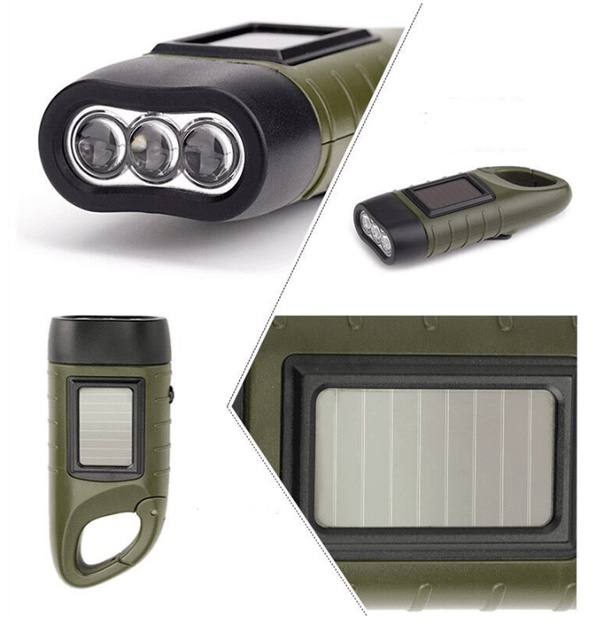 Solar hand-cranked flashlight - PremiumBrandGoods