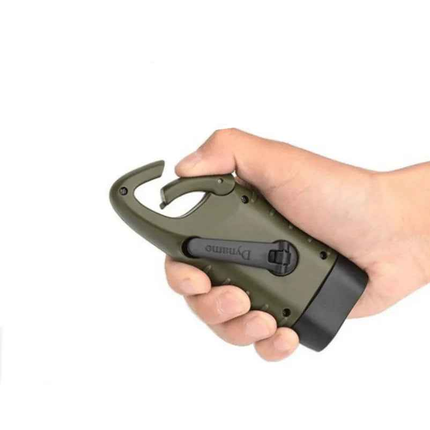 Solar hand-cranked flashlight