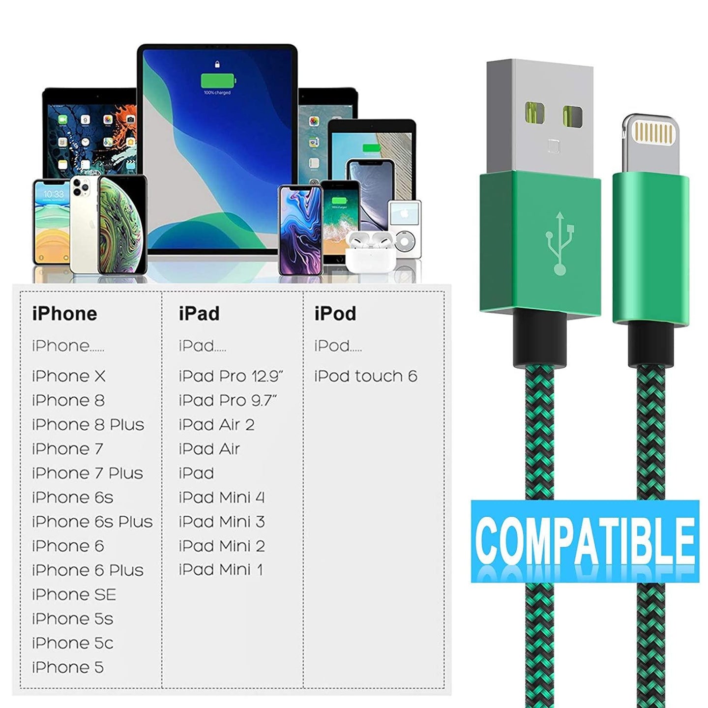 Special Assorted Charger Compatible for Iphone Cable for Iphone 5 Pack! - PremiumBrandGoods