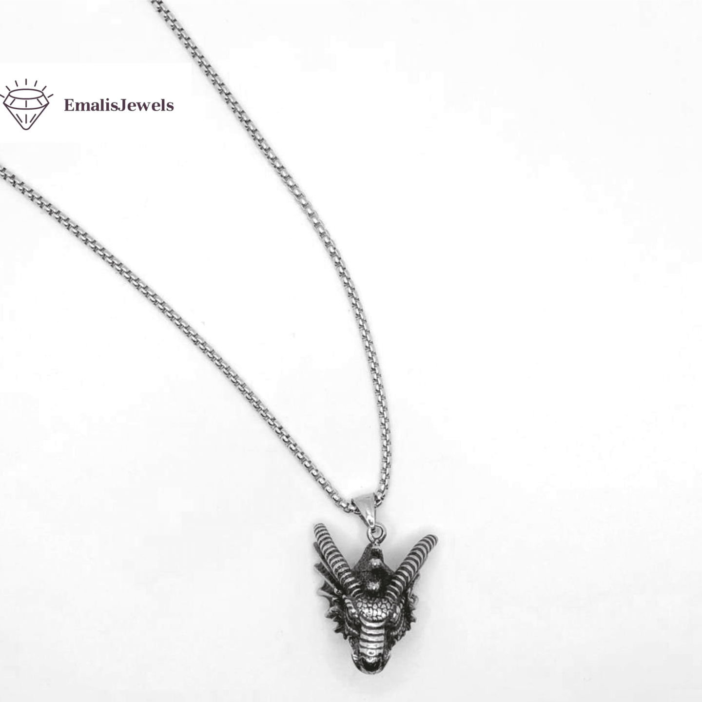 Stainless Steel Chain Necklace and Stainless Steel Dragon Pendant - PremiumBrandGoods