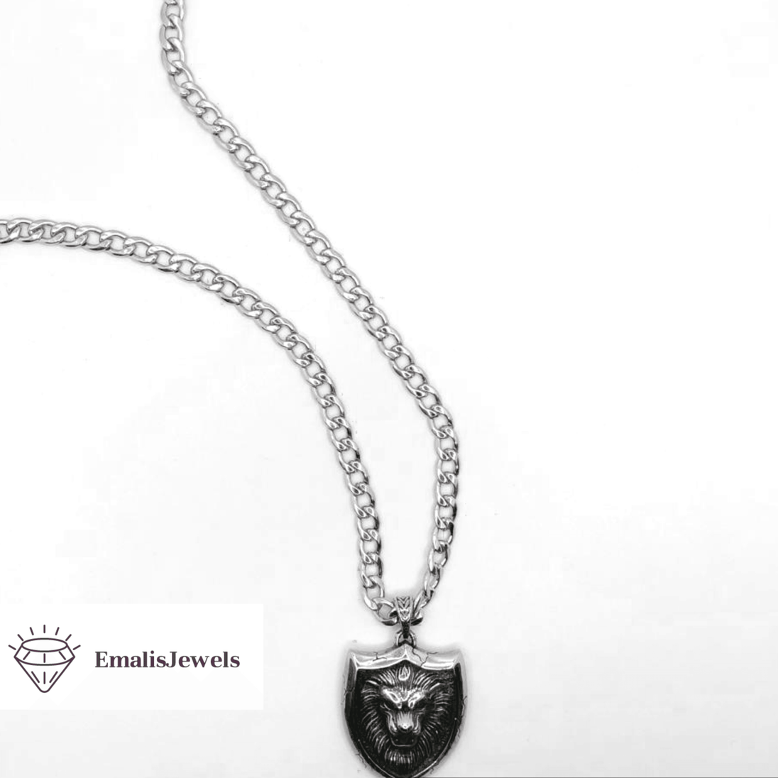 Stainless Steel Chain Necklace and Stainless Steel Lion Pendant - PremiumBrandGoods